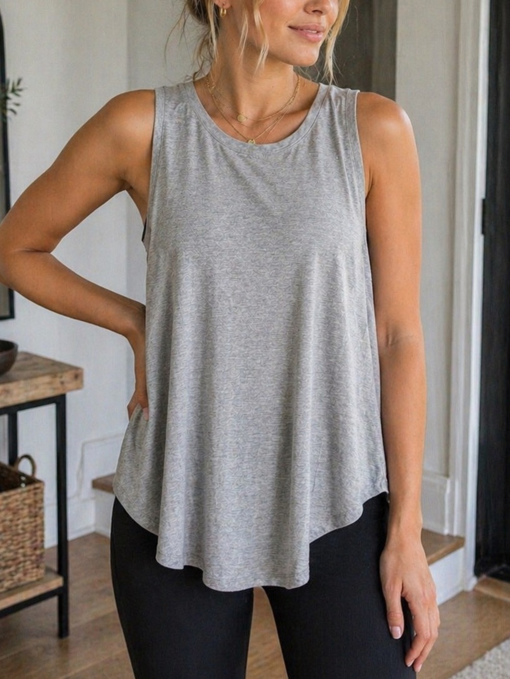 Azules Light Gray Sleeveless Swing Tank